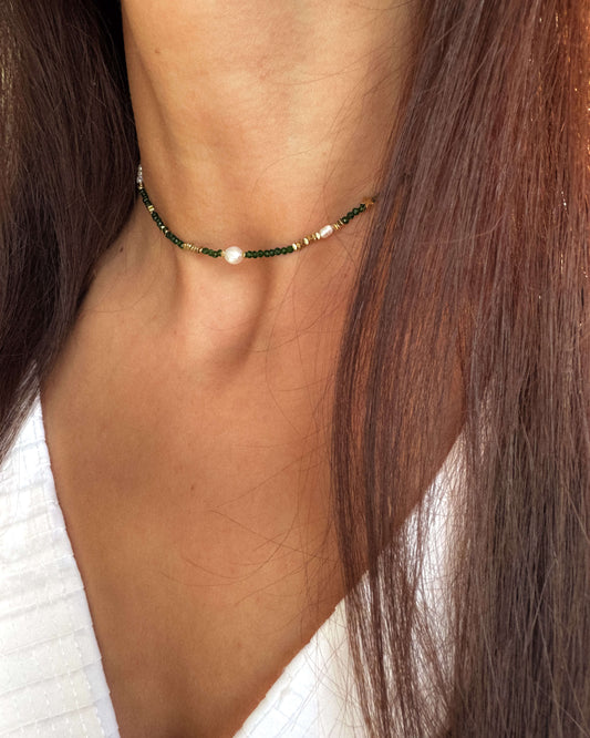Colier pietricele mici verzi Love and Stars Jewels