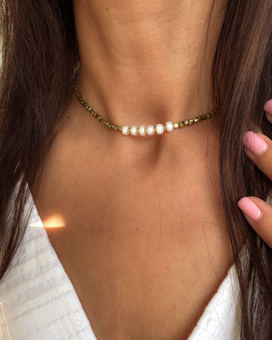 Colier perle naturale hematite Love and Stars Jewels