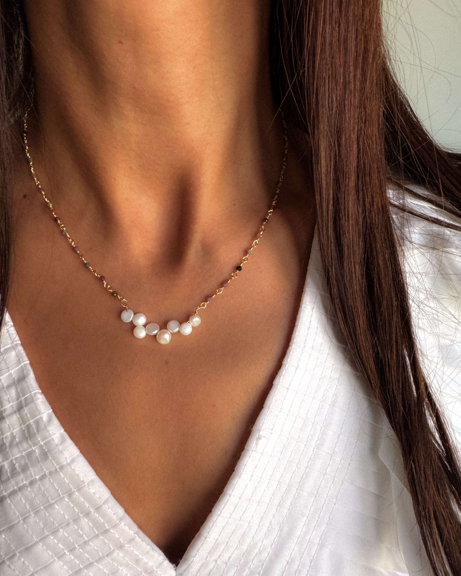 Colier perle naturale turmalina Love and Stars Jewels