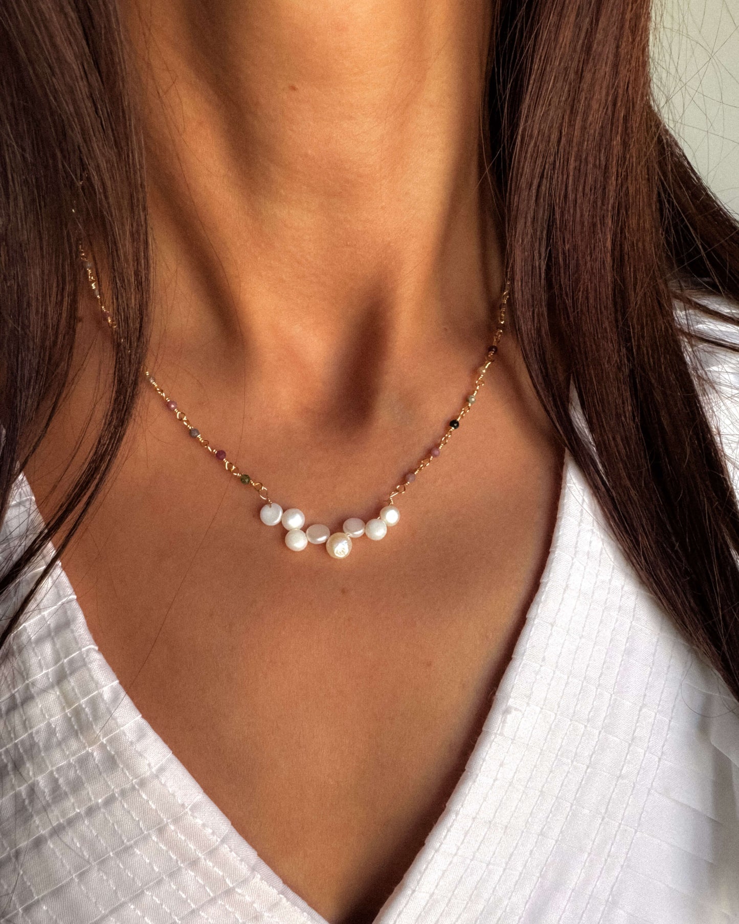 Colier perle naturale turmalina Love and Stars Jewels