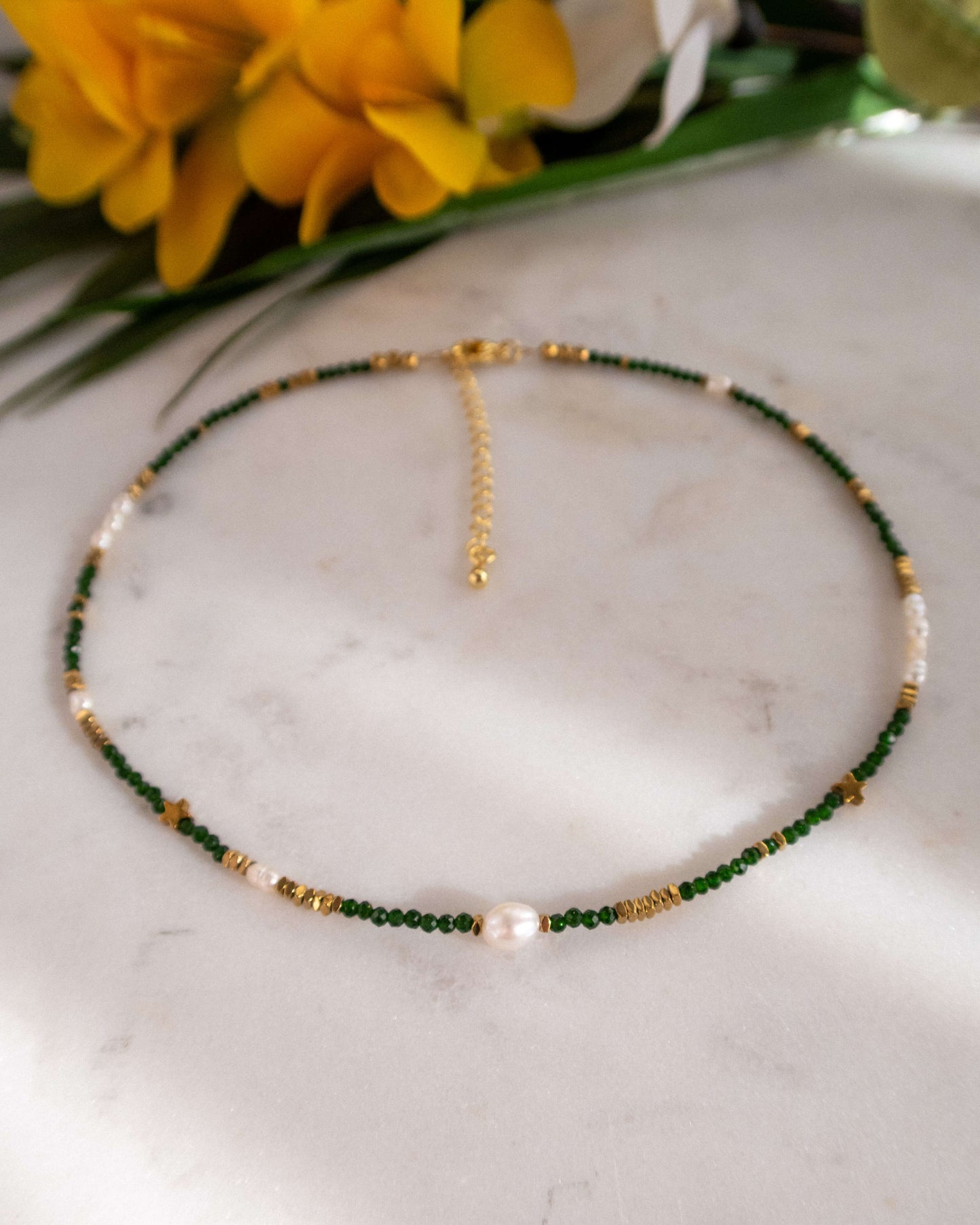 Colier pietricele mici verzi Love and Stars Jewels