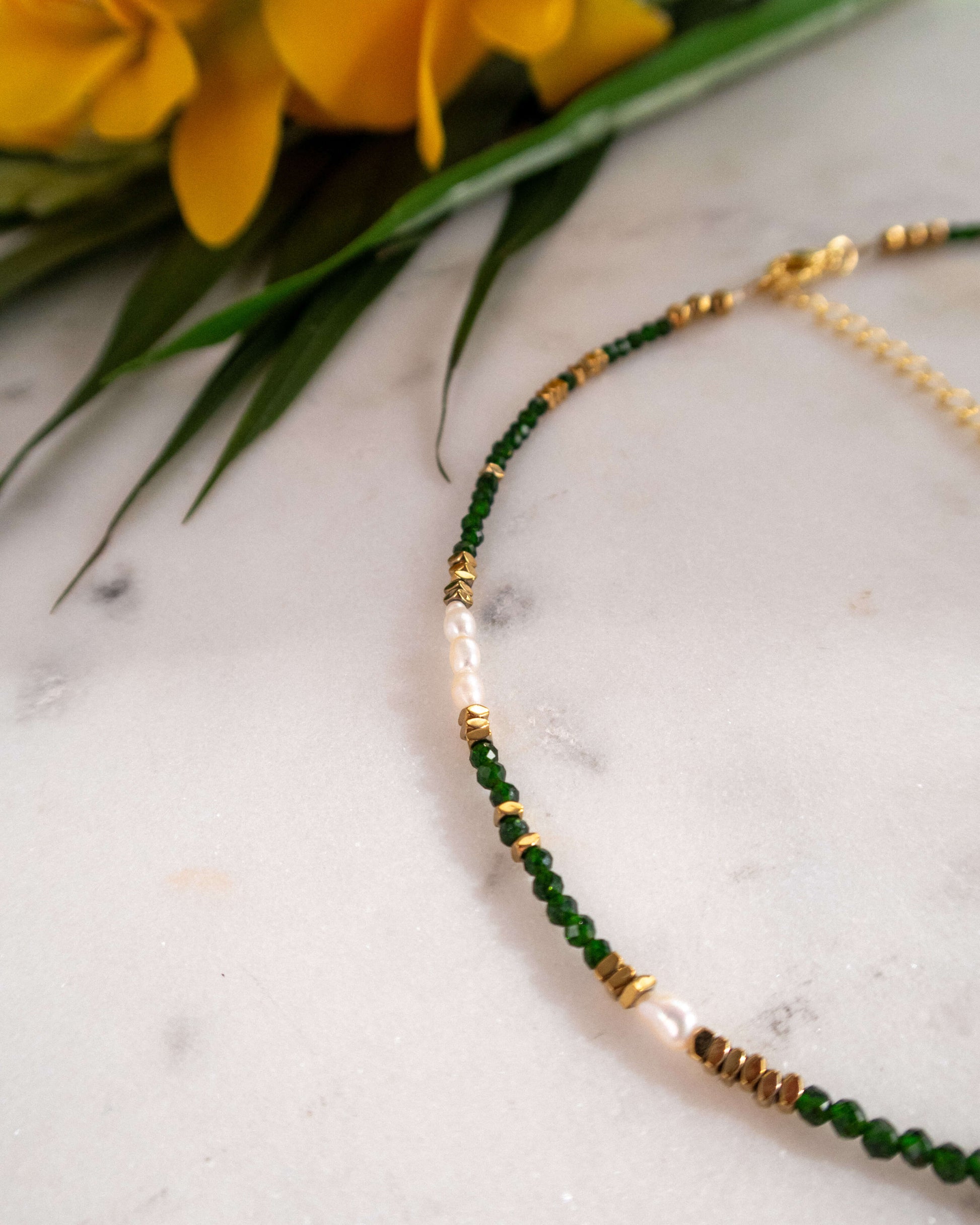 Colier pietricele mici verzi Love and Stars Jewels