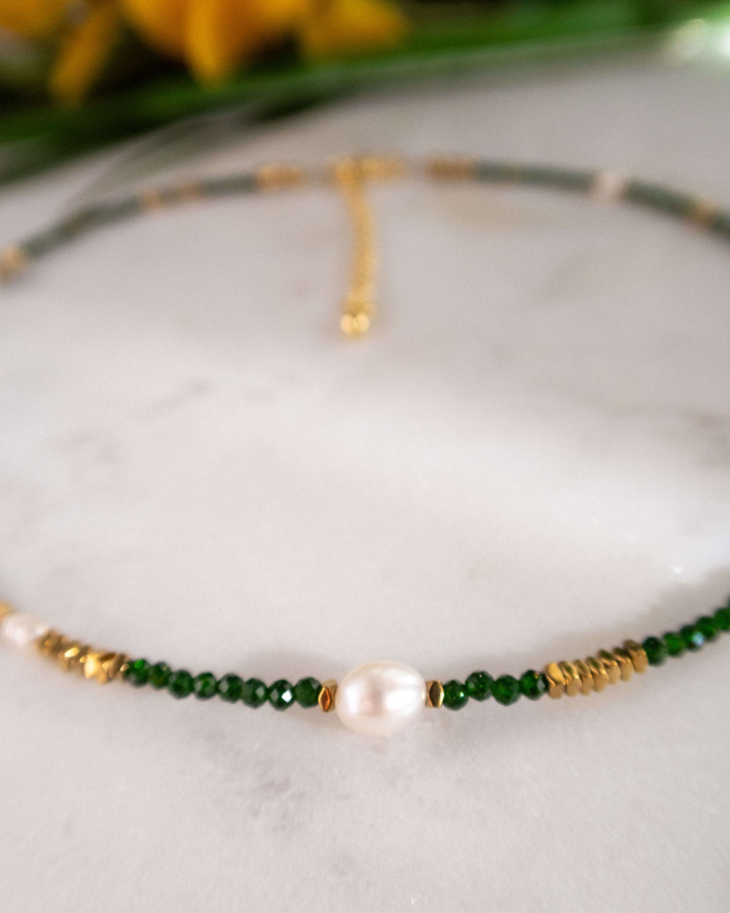 Colier pietricele mici verzi Love and Stars Jewels