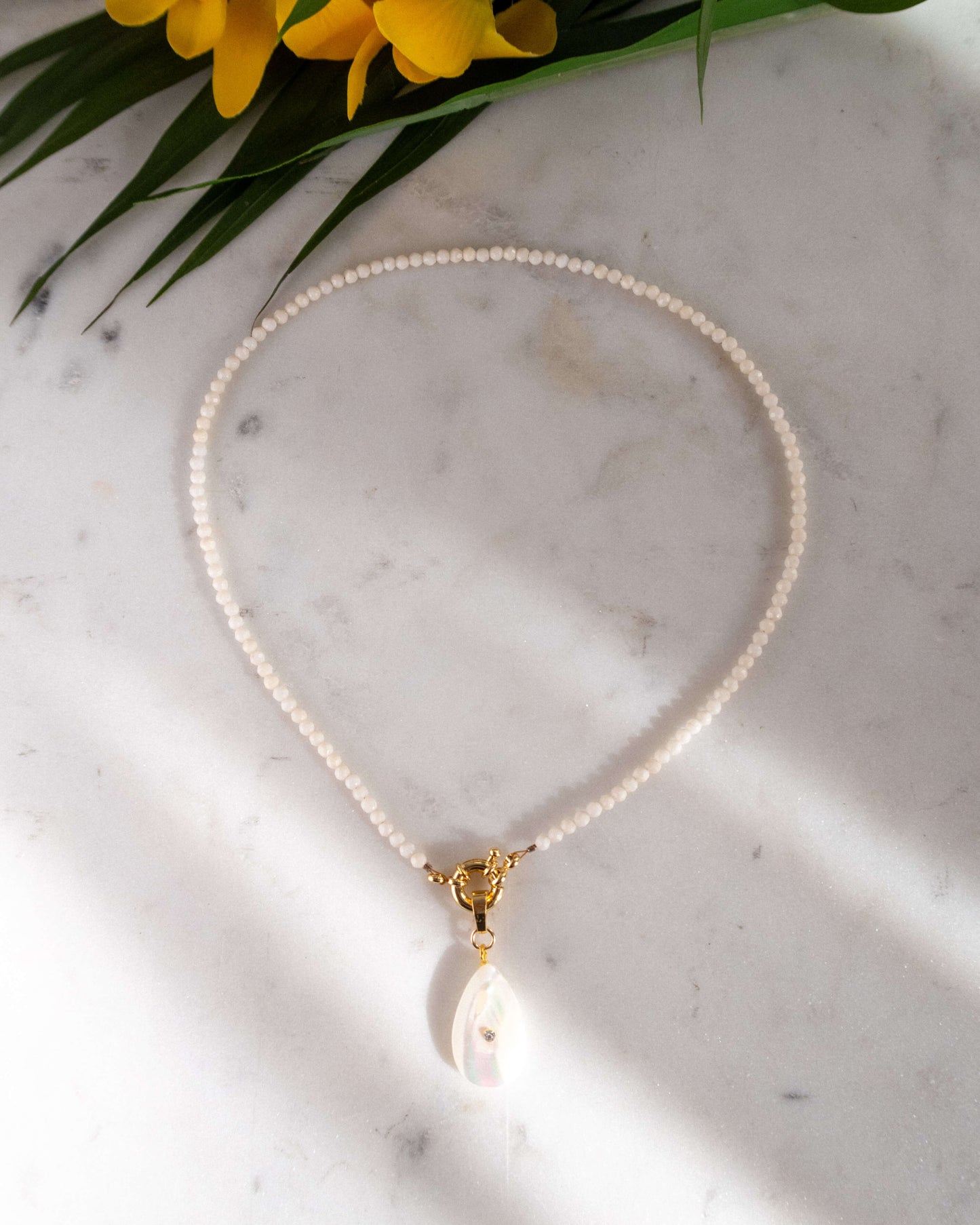 Colier alb colier pentru vara Love and Stars jewels