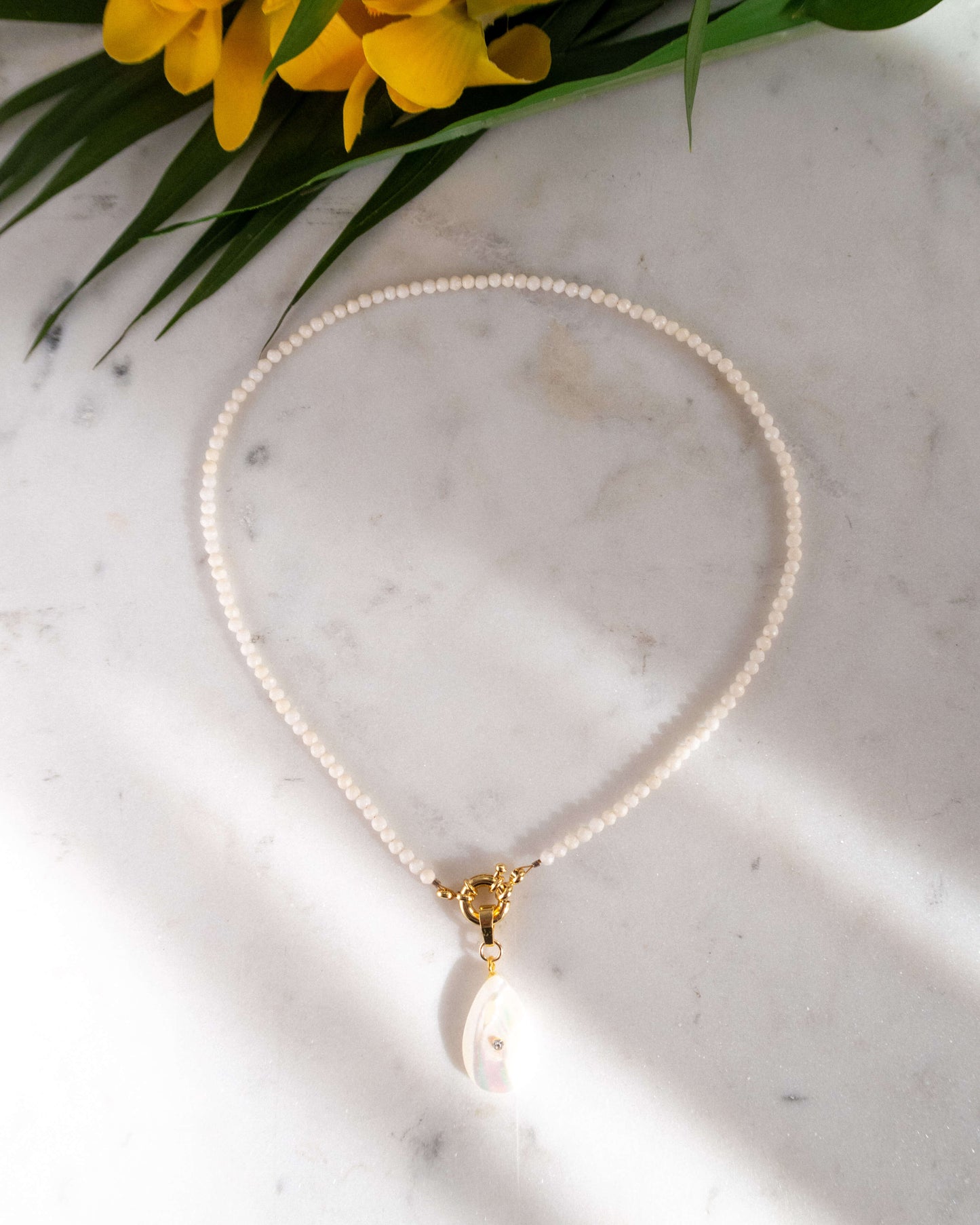 Colier alb colier pentru vara Love and Stars jewels