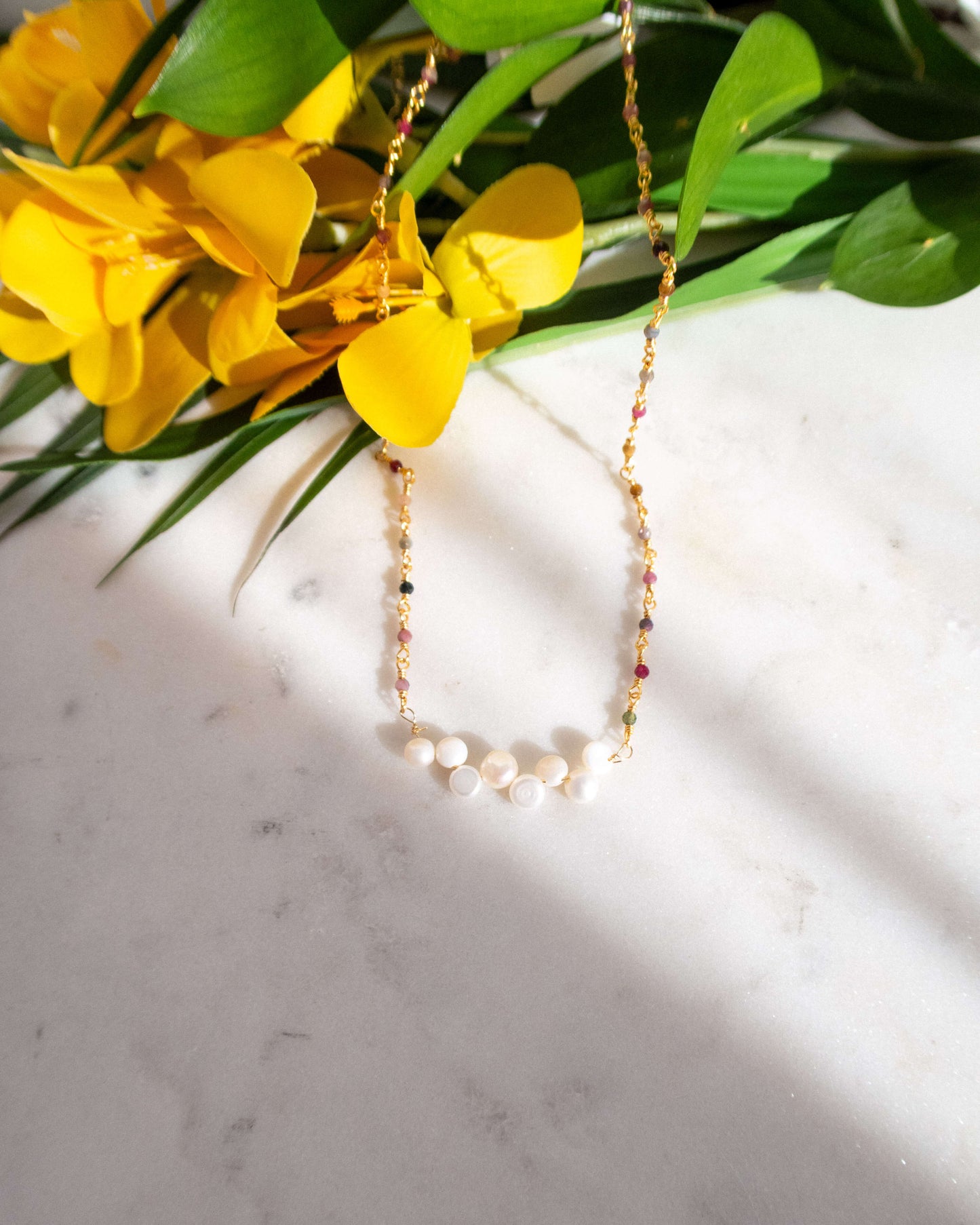 Colier perle naturale turmalina Love and Stars Jewels