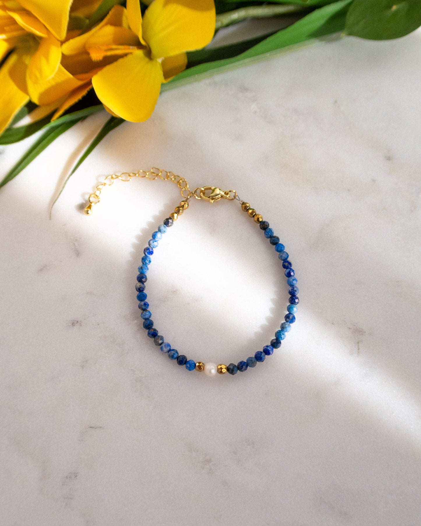 Brățară lapis lazuli perlă naturală