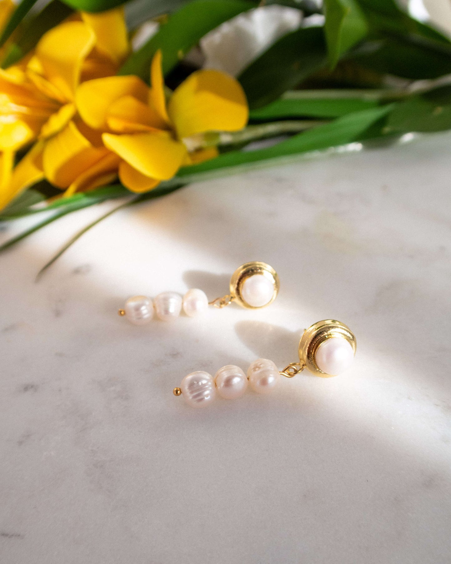Cercei usori din perle naturale Love and Stars Jewels