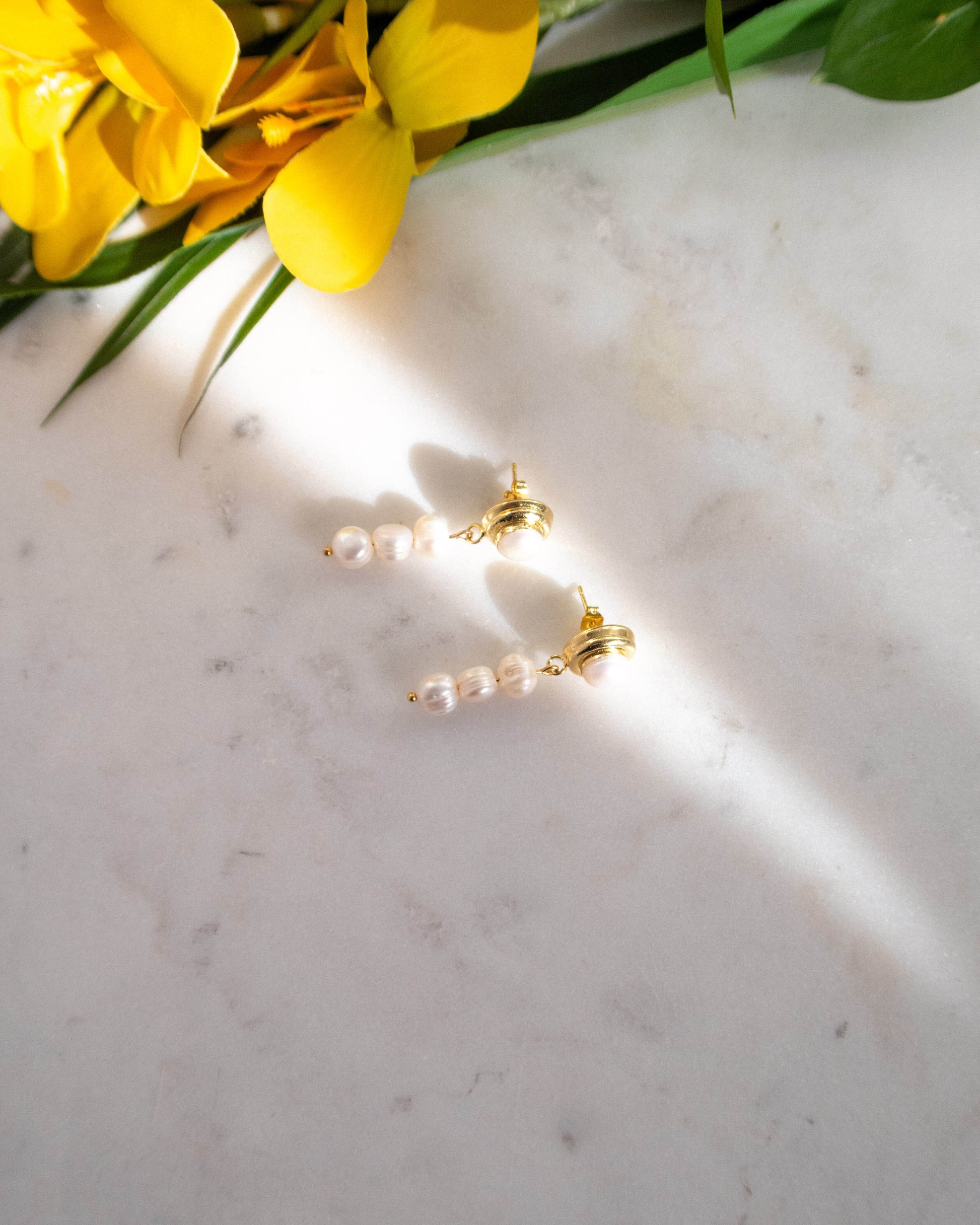 Cercei usori din perle naturale Love and Stars Jewels