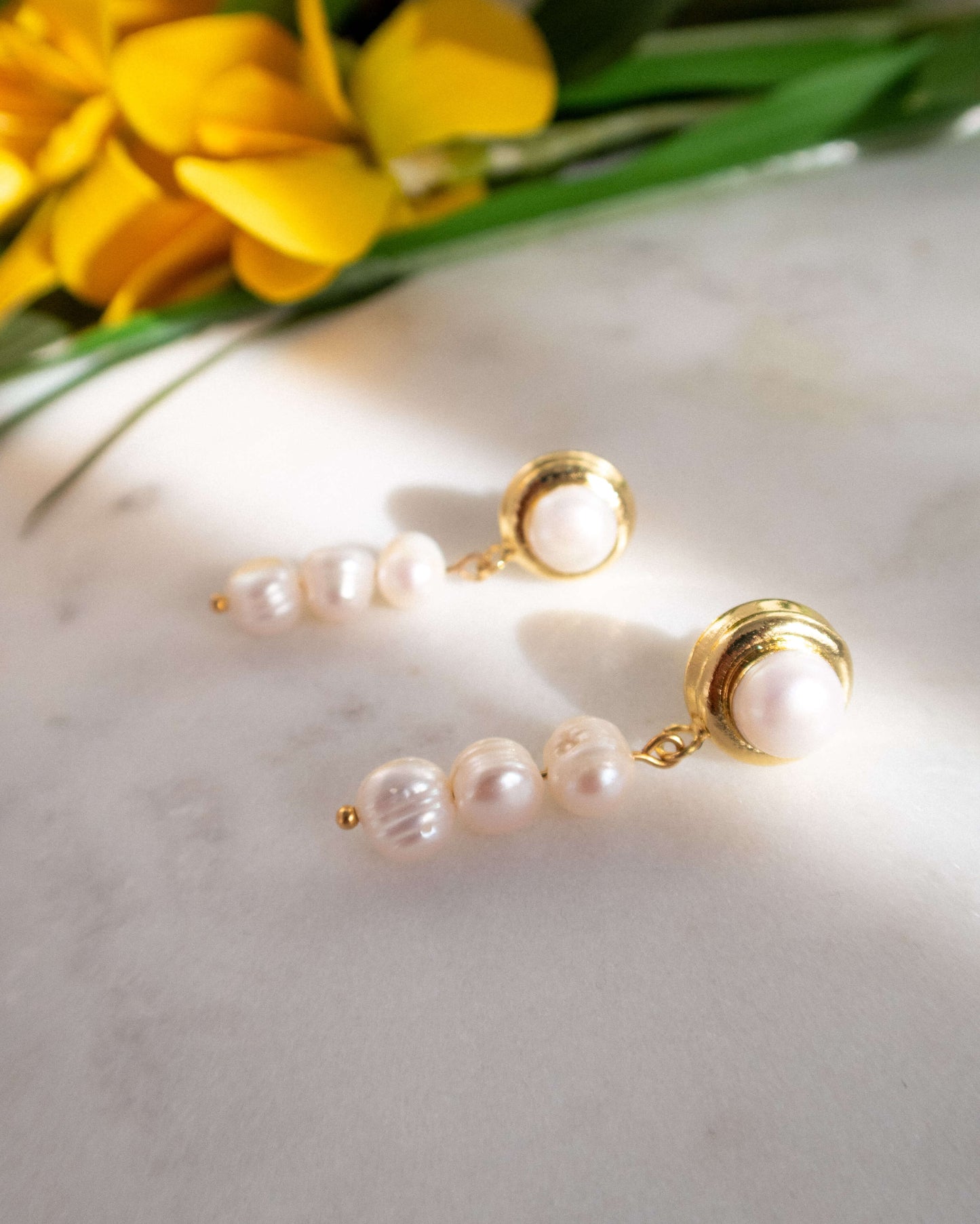 Cercei usori din perle naturale Love and Stars Jewels