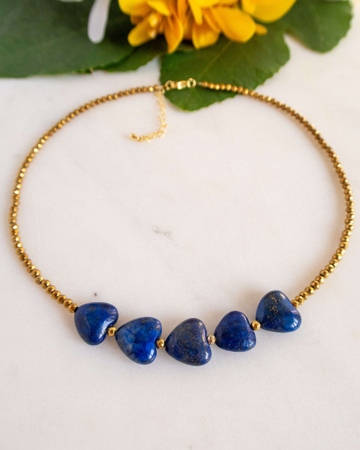 Colier inimi lapis lazuli Love and Stars Jewels