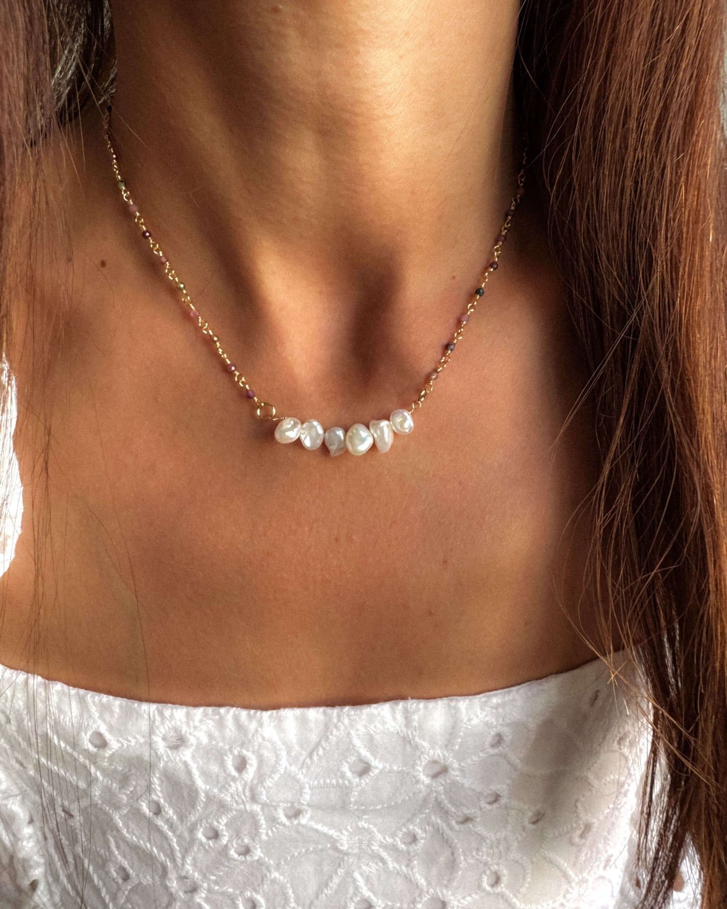 Colier perle naturale turmalina Love and Stars Jewels
