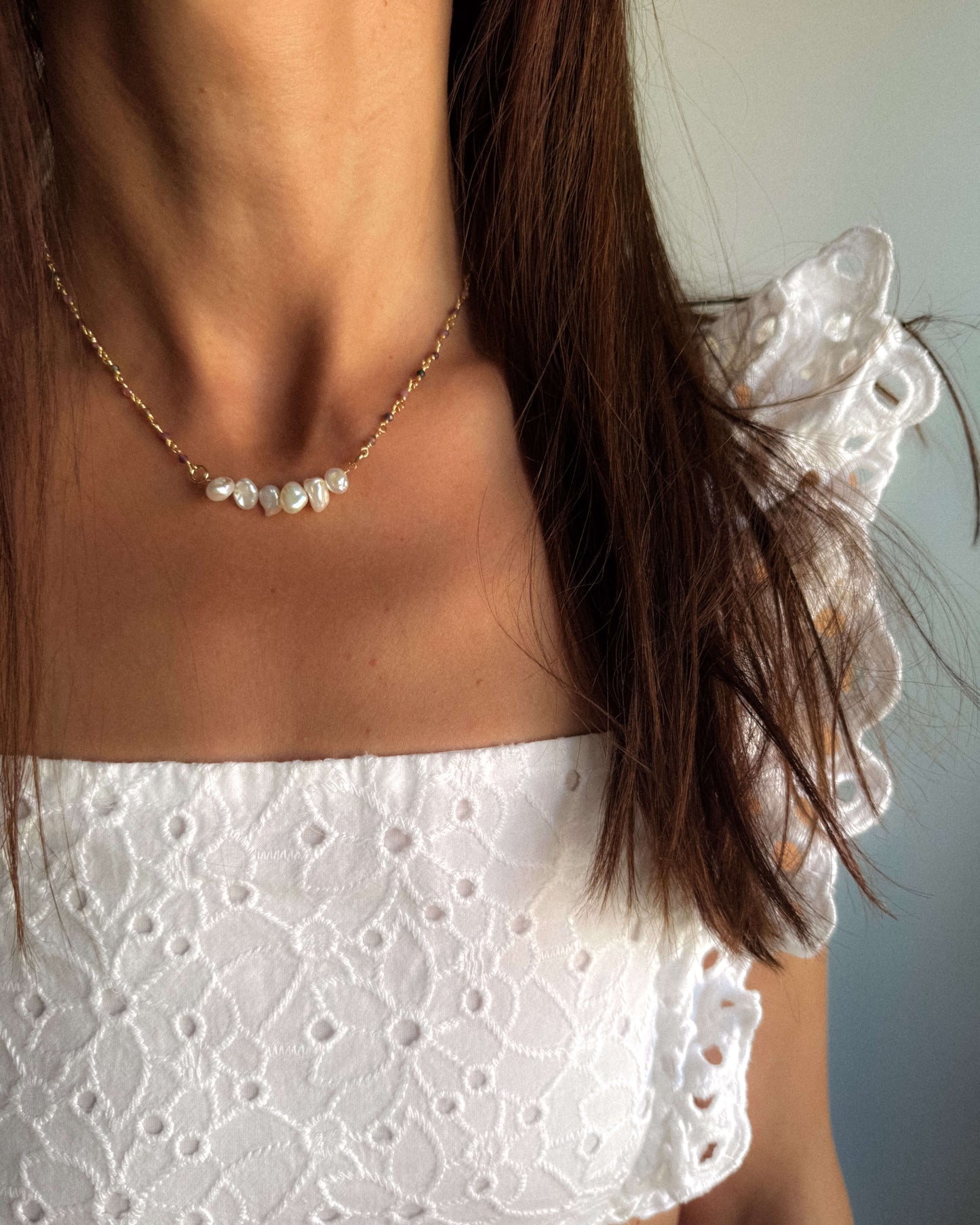 Colier perle naturale turmalina Love and Stars Jewels