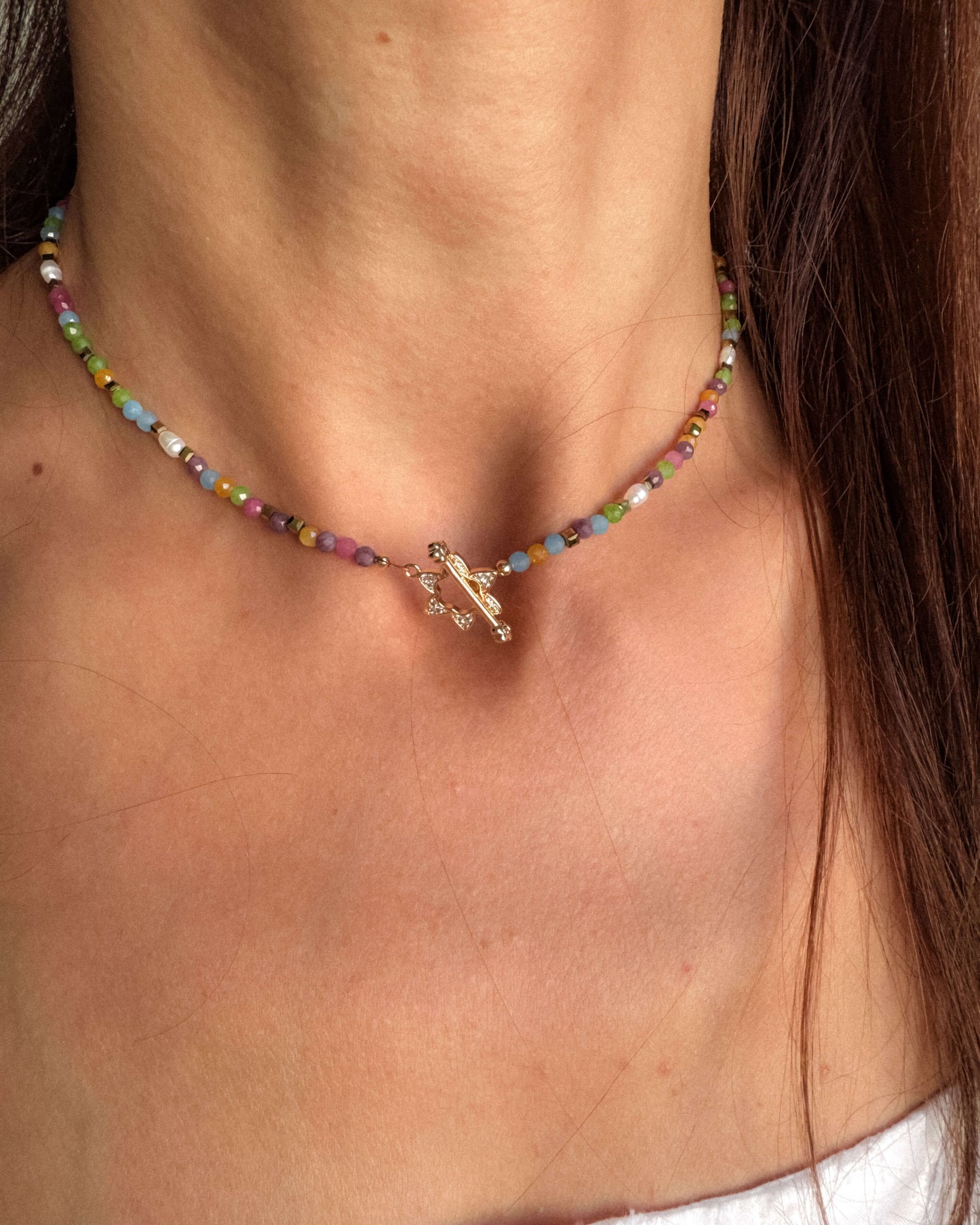 Colier jad perle naturale ELIANA (LE)