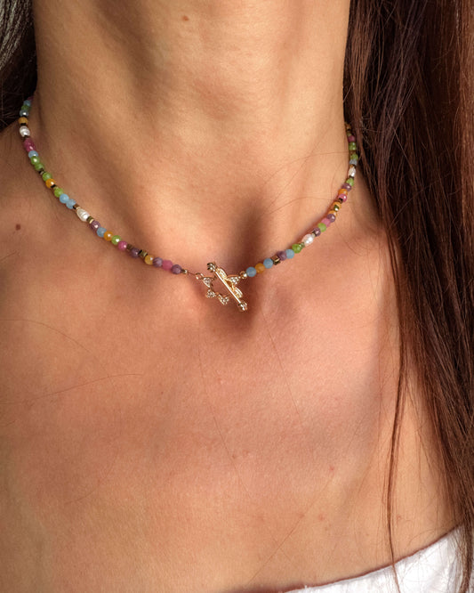Colier jad perle naturale ELIANA (LE)