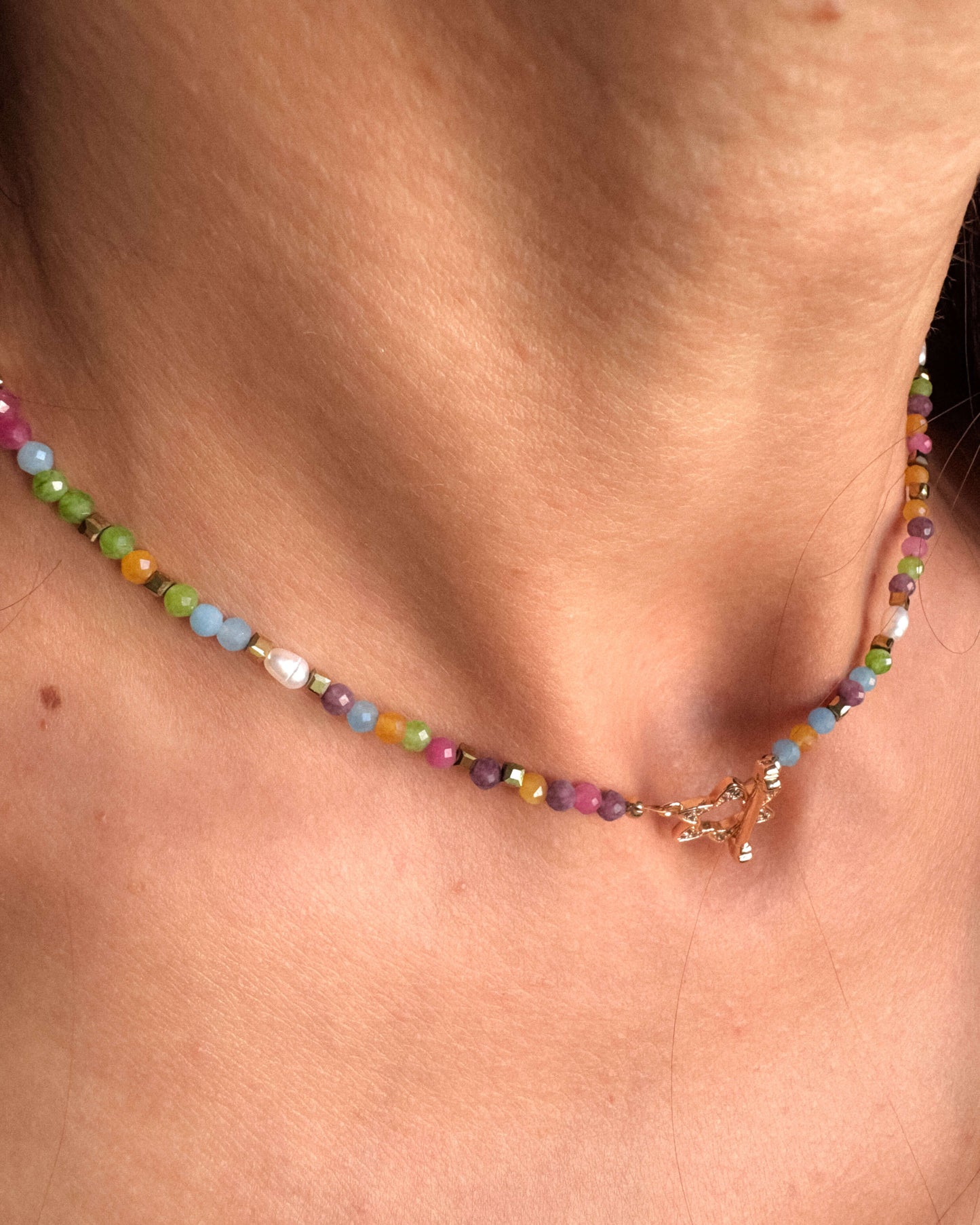 Colier jad perle naturale ELIANA (LE)