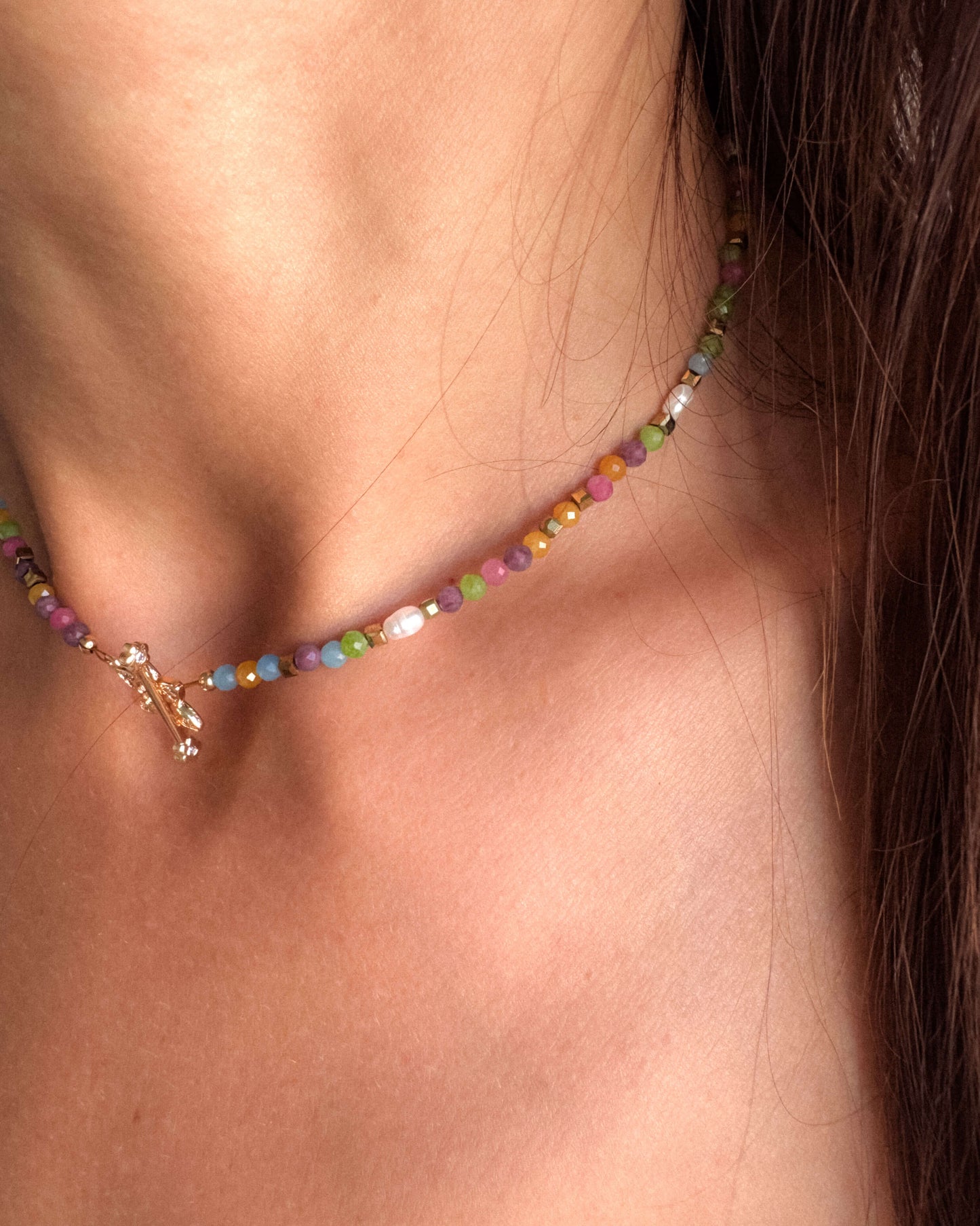 Colier jad perle naturale ELIANA (LE)