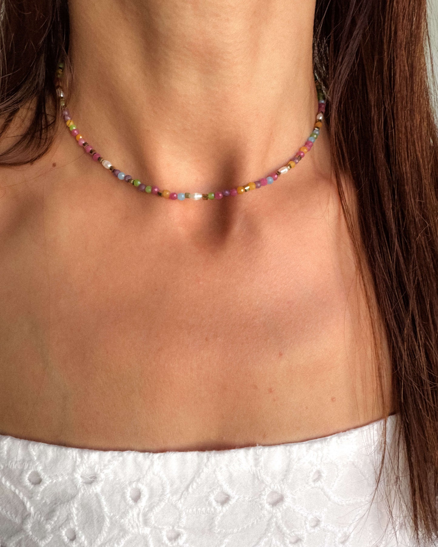 Colier jad perle naturale ELIANA (LE)