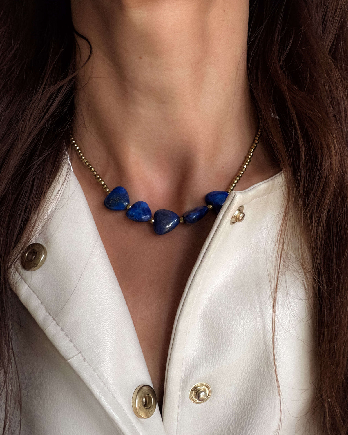 Colier inimi lapis lazuli Love and Stars Jewels