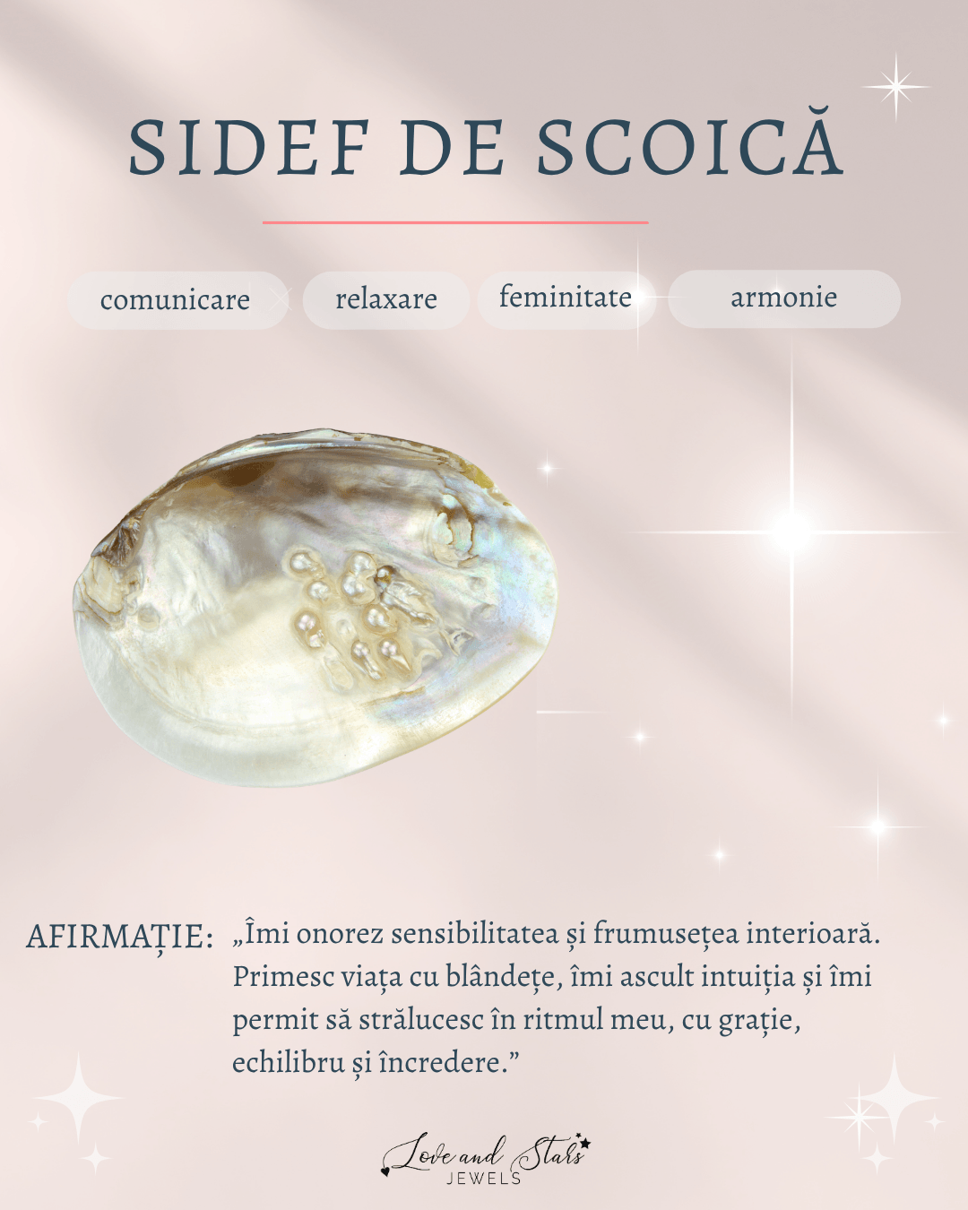Proprietati spirituale sidef de scoica Love and Stars Jewels