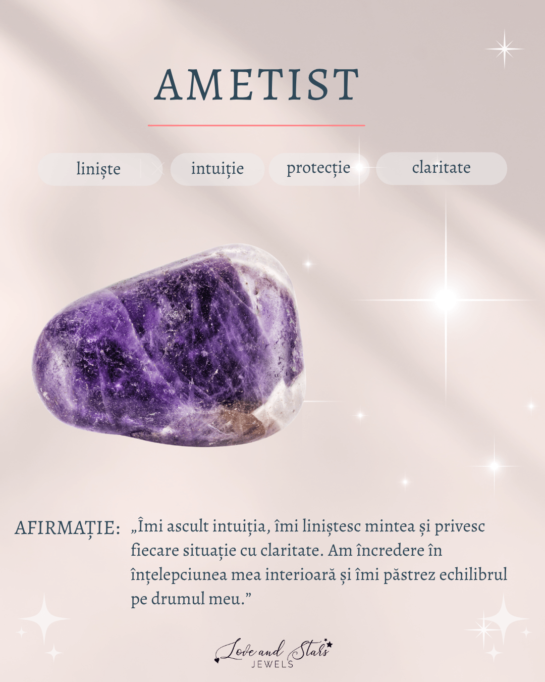Proprietati spirituale ametist Love and Stars Jewels