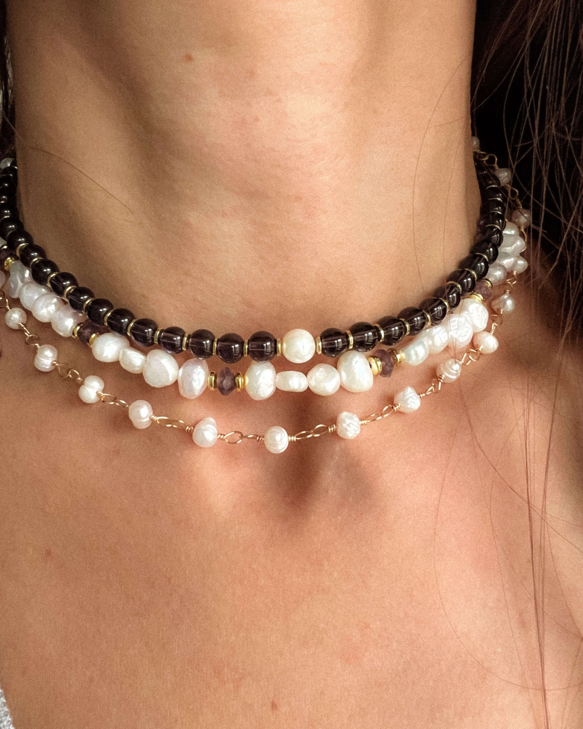 Colier ametist perle naturale colier cadou de craciun Love and Stars Jewels