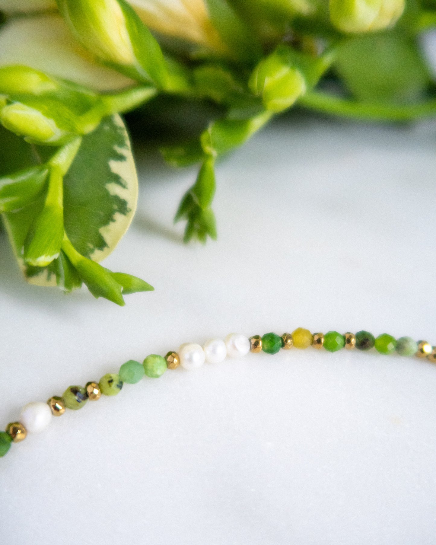 Colier verde la baza gatului perle naturale jad canadian Love and Stars Jewels