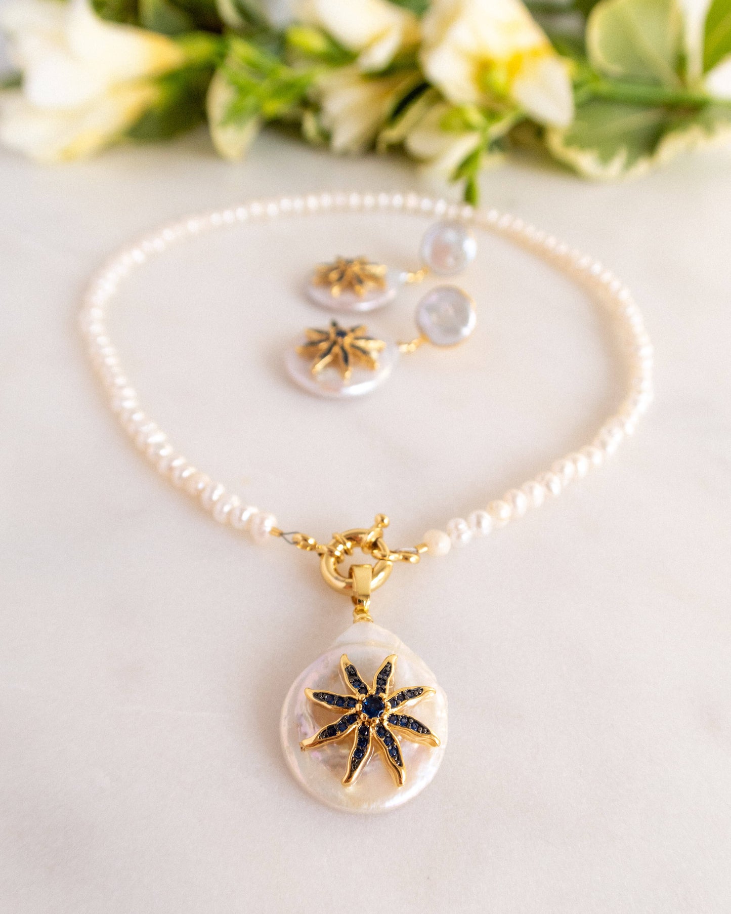 set bijuterii perle naturale cadou pentru iubita cadou pentru sotie love and stars jewels