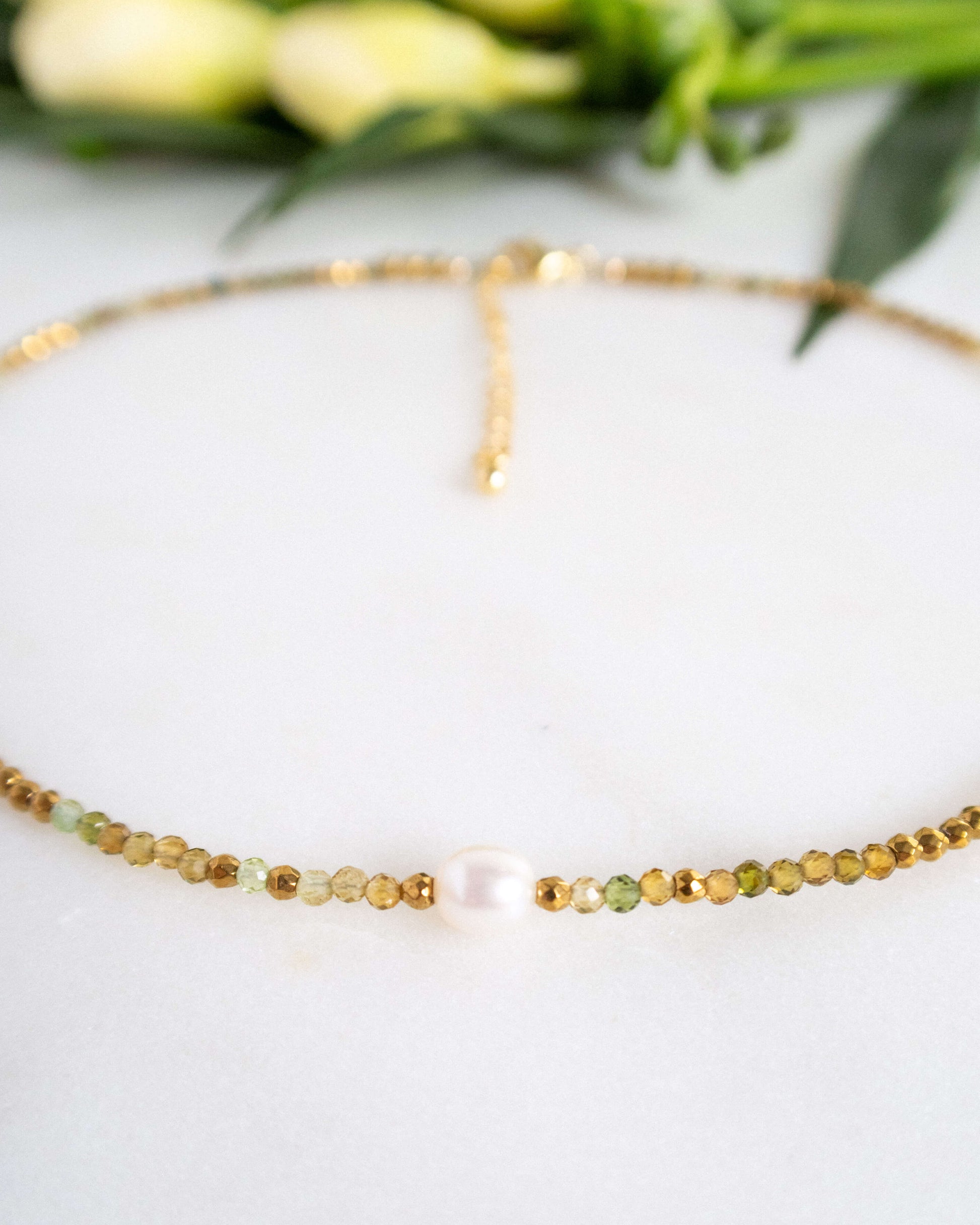 Colier turmalina verde perla naturala colier finut cadou love and stars jewels