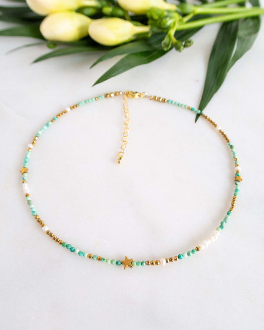 Colier turcoaz natural colier cadou Love and Stars Jewels