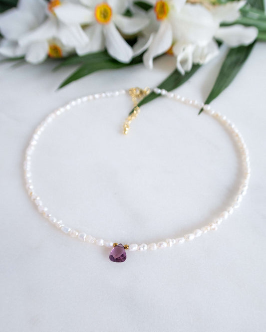 Colier perle naturale ametist LUIGIA