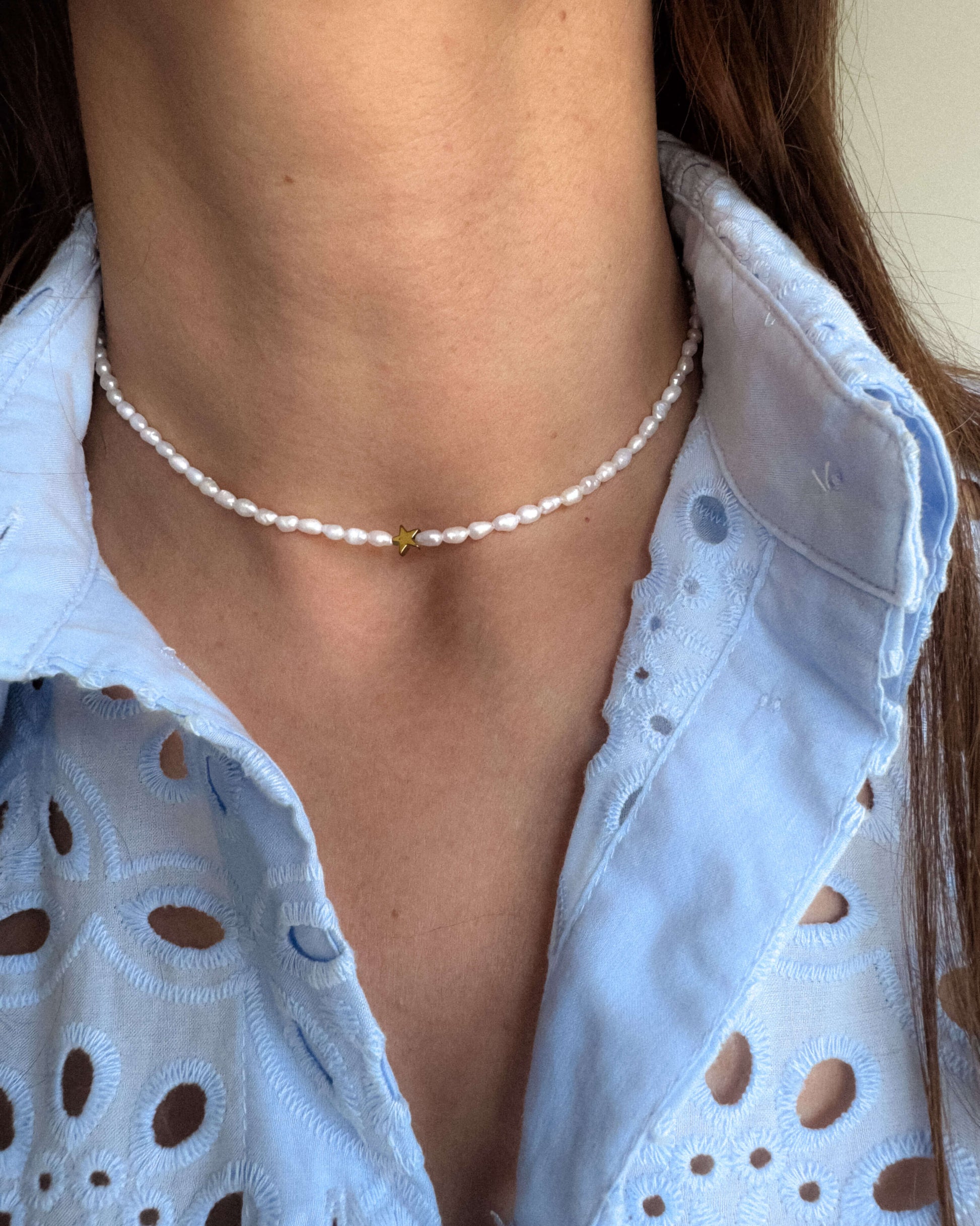 Set bijuterii colier si bratara perle naturale Love and Stars Jewels