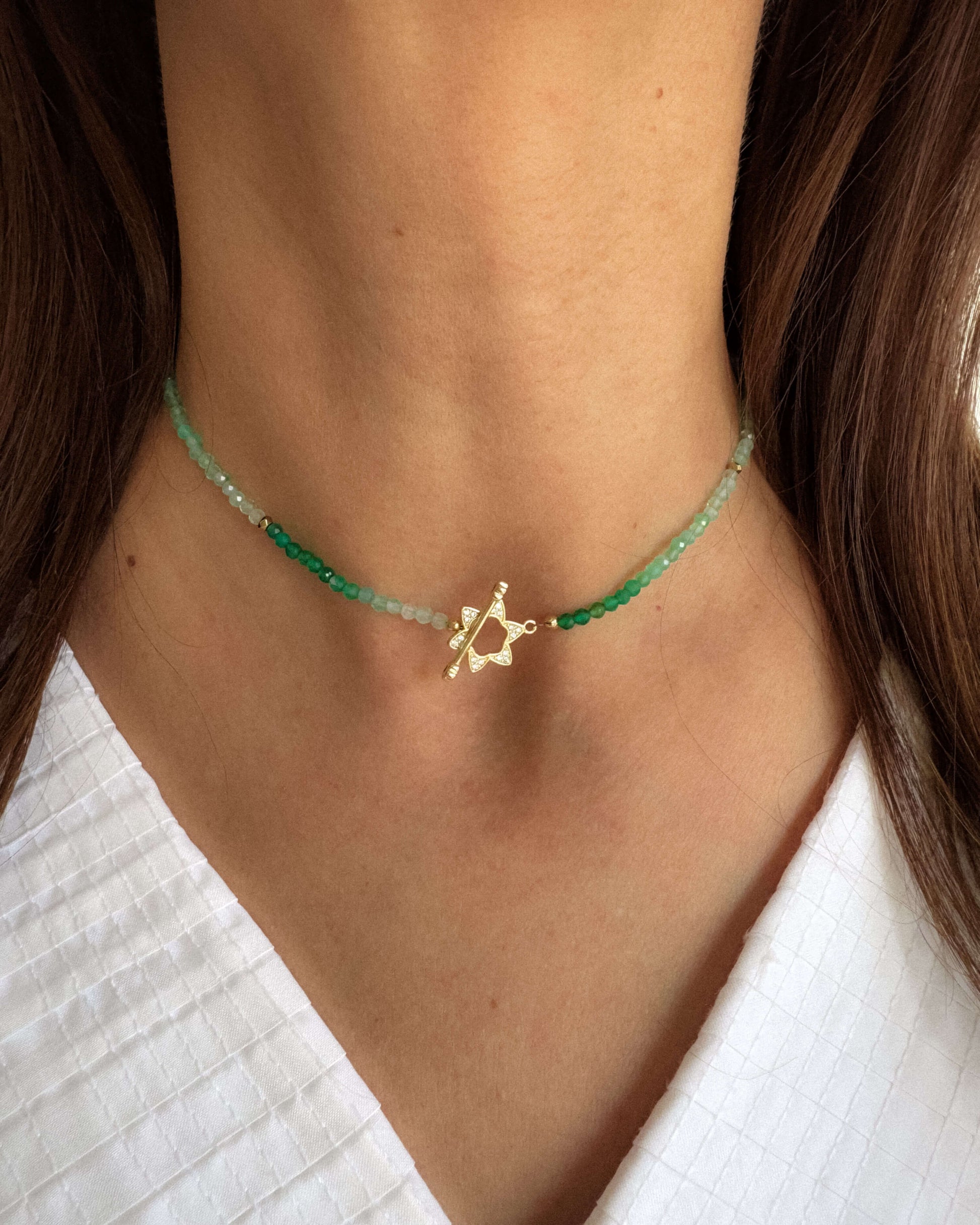 Colier verde cadou pentru iubita love and stars jewels