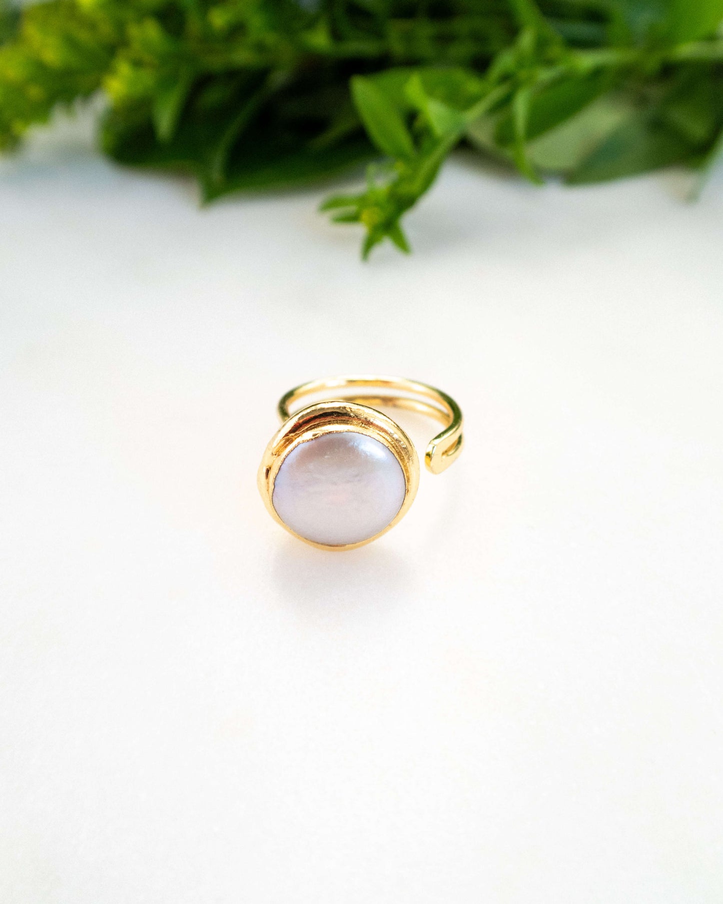 Inel reglabil perlă naturală AELIG