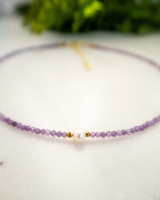 Colier din ametist perlă naturală LUCIA