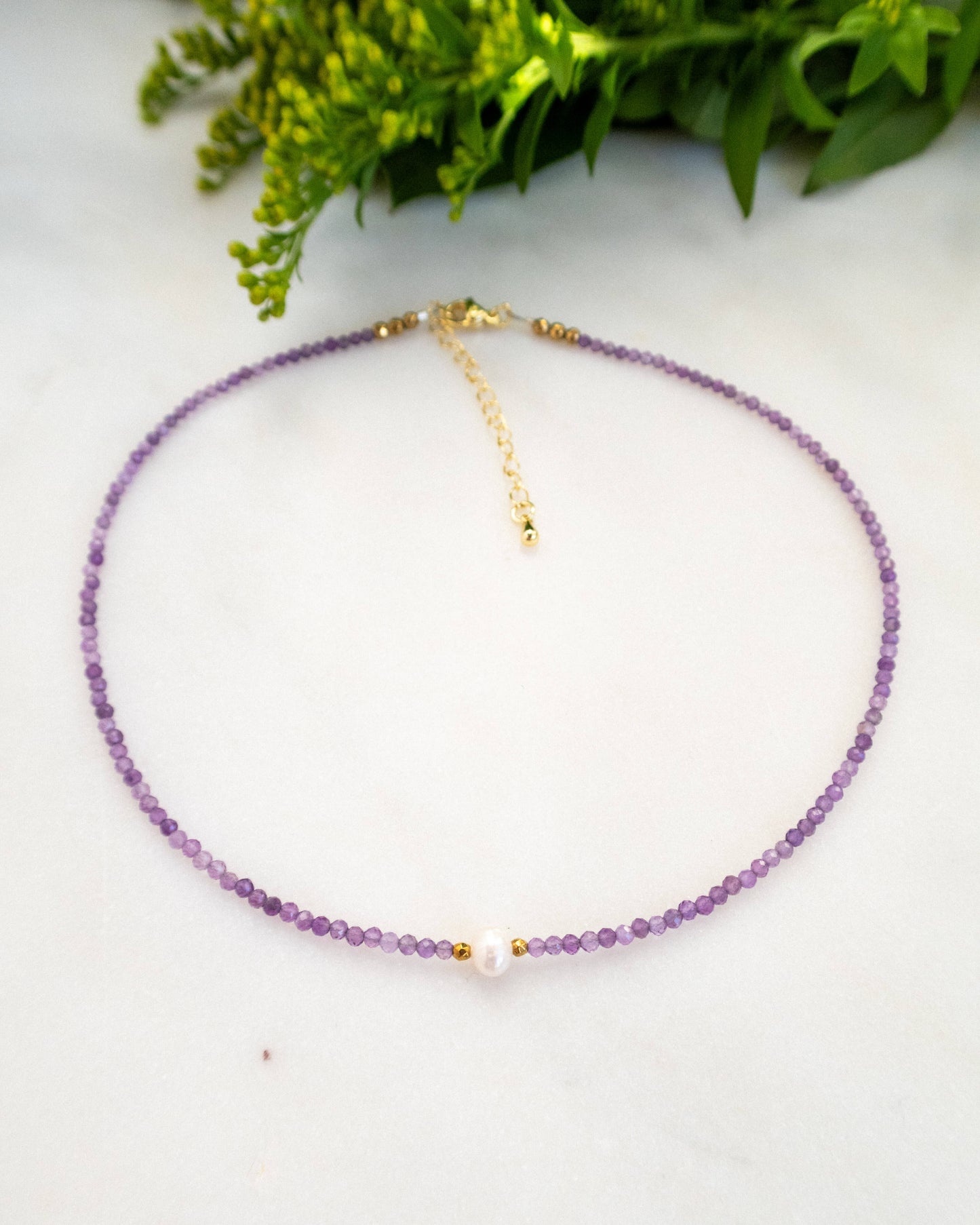 Colier din ametist perlă naturală LUCIA