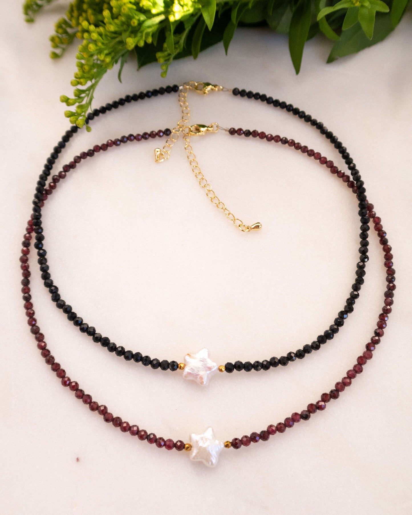 Colier stea perlă naturală onix NERA