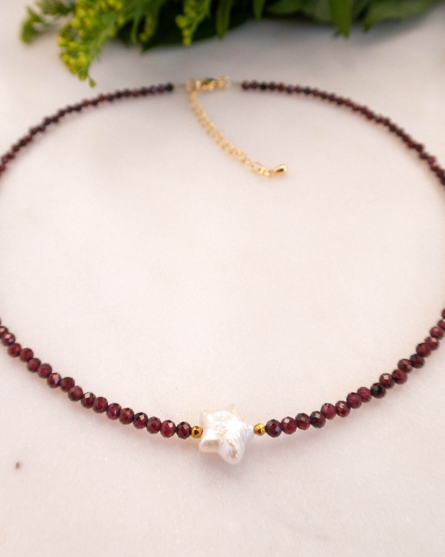 Colier stea perlă naturală granat FELICIA