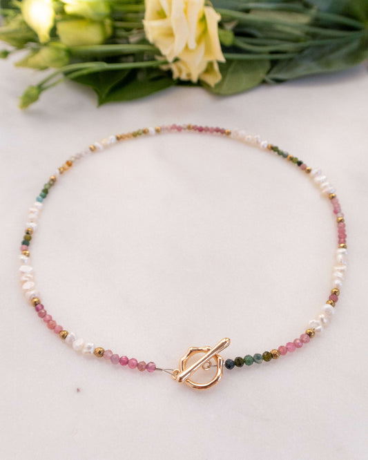 Colier turmalină perle naturale NOEMI