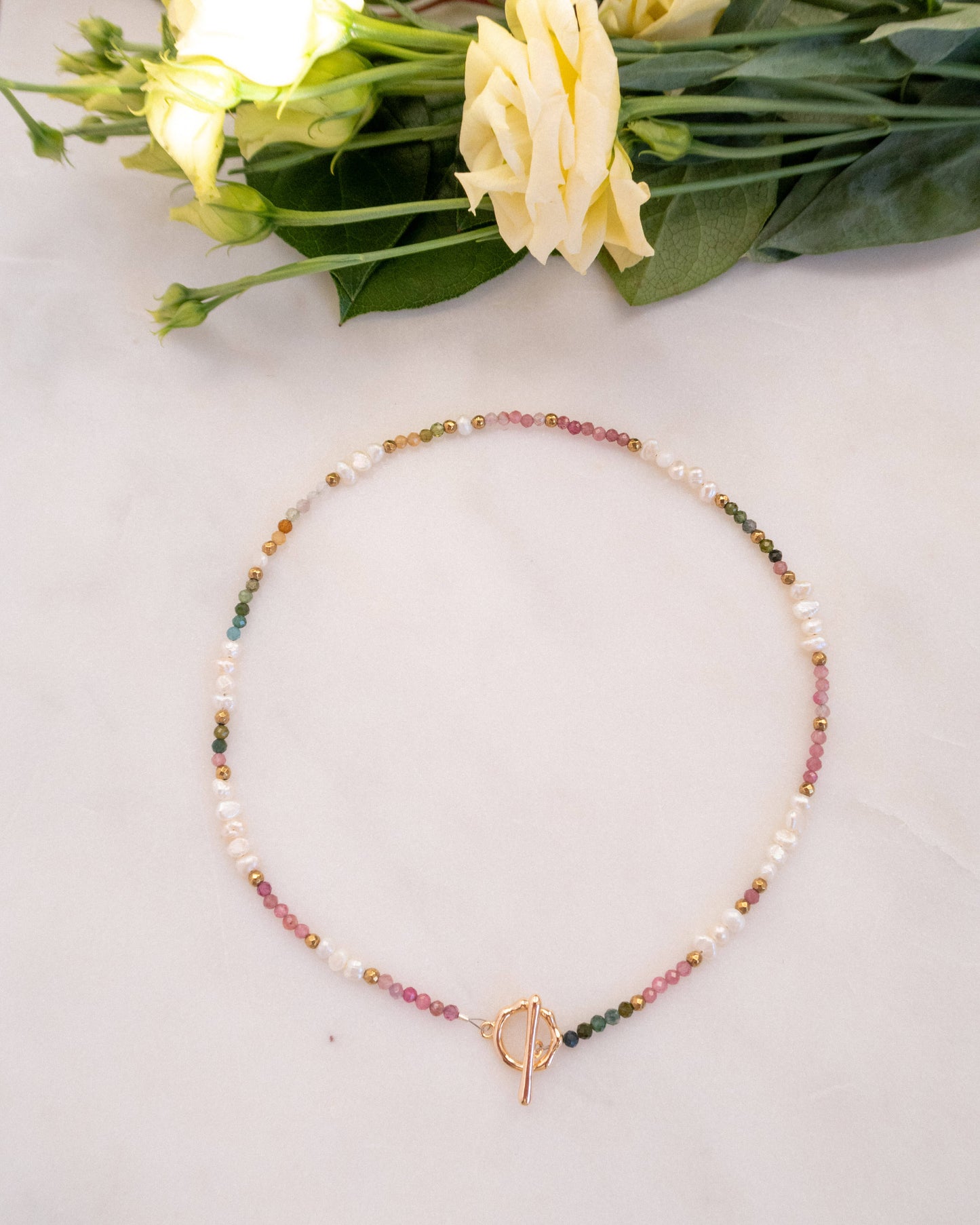 Colier turmalină perle naturale NOEMI