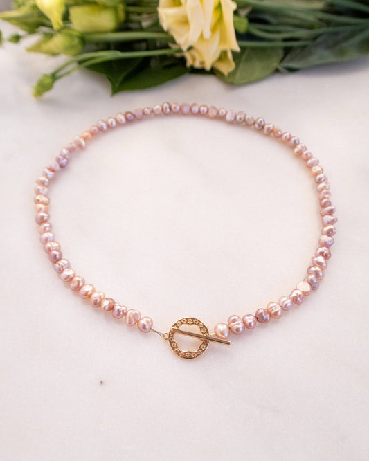 Colier perle naturale lila LILIA