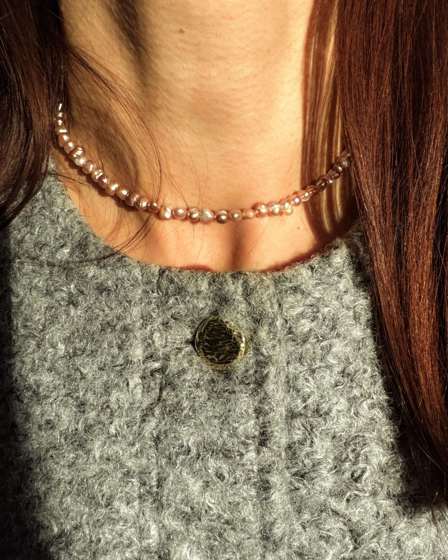 Colier perle naturale lila LILIA