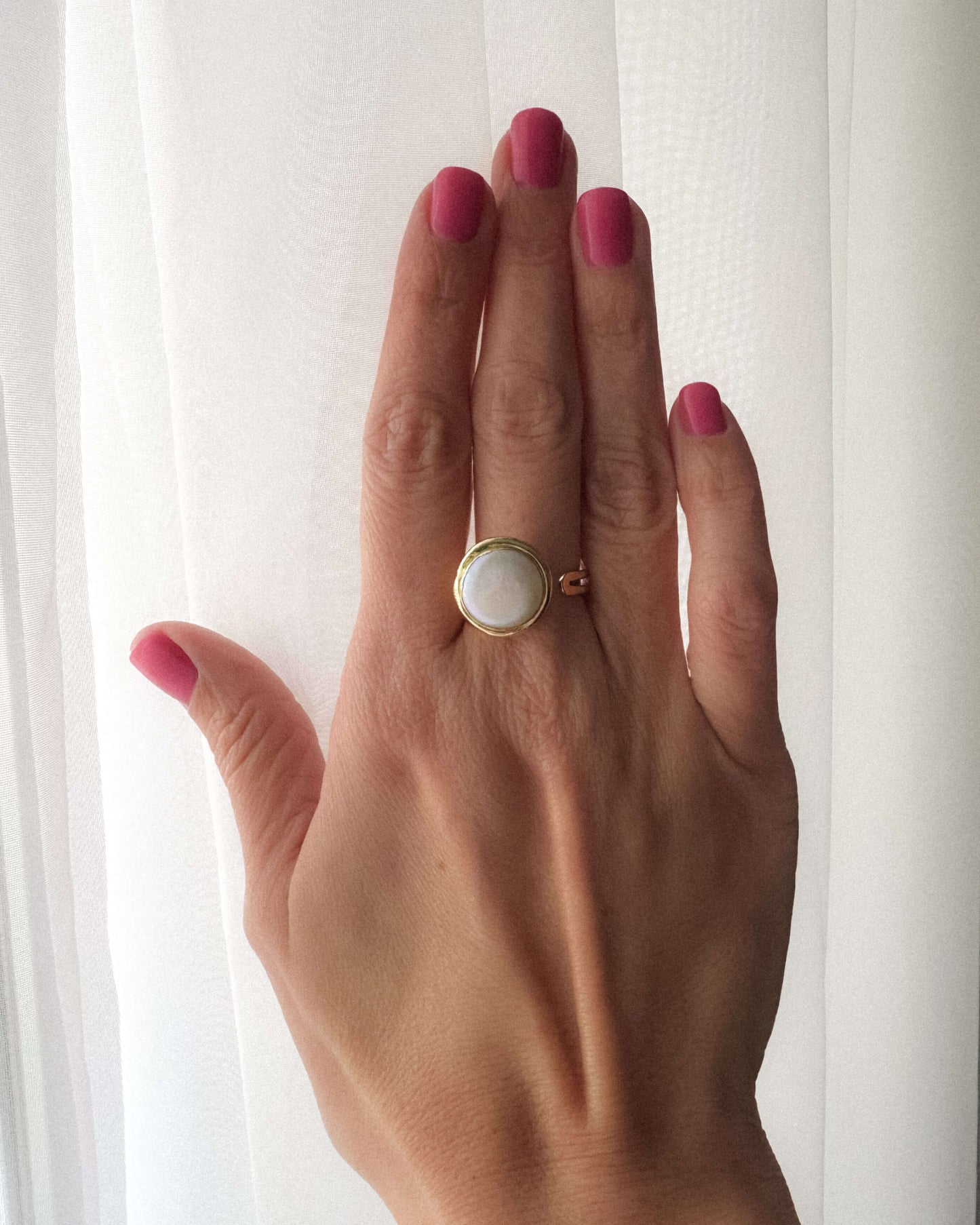 Inel reglabil perlă naturală AELIG