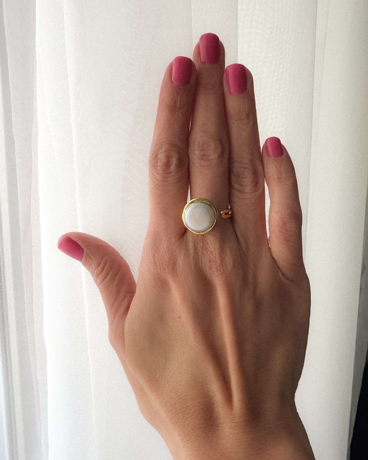 Inel reglabil perlă naturală AELIG