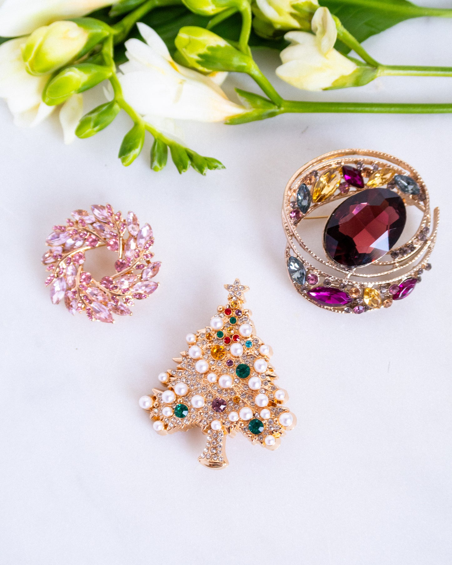 Pachet 3 broșe CRYSTALS