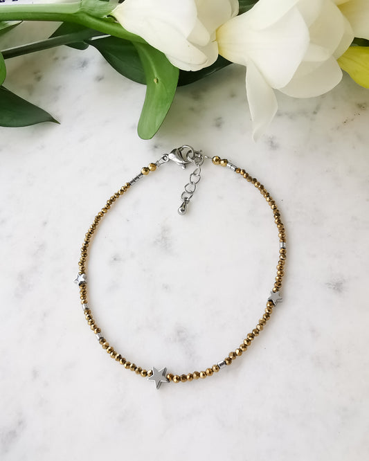 Bratara de picior cu stele pentru vara 2023 Love and Stars JEwels