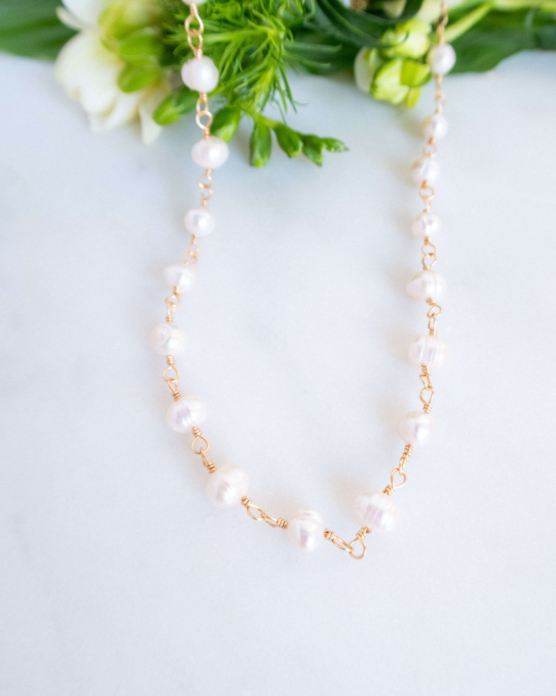 Colier lung din lanț cu perle naturale de cultură love and stars jewels