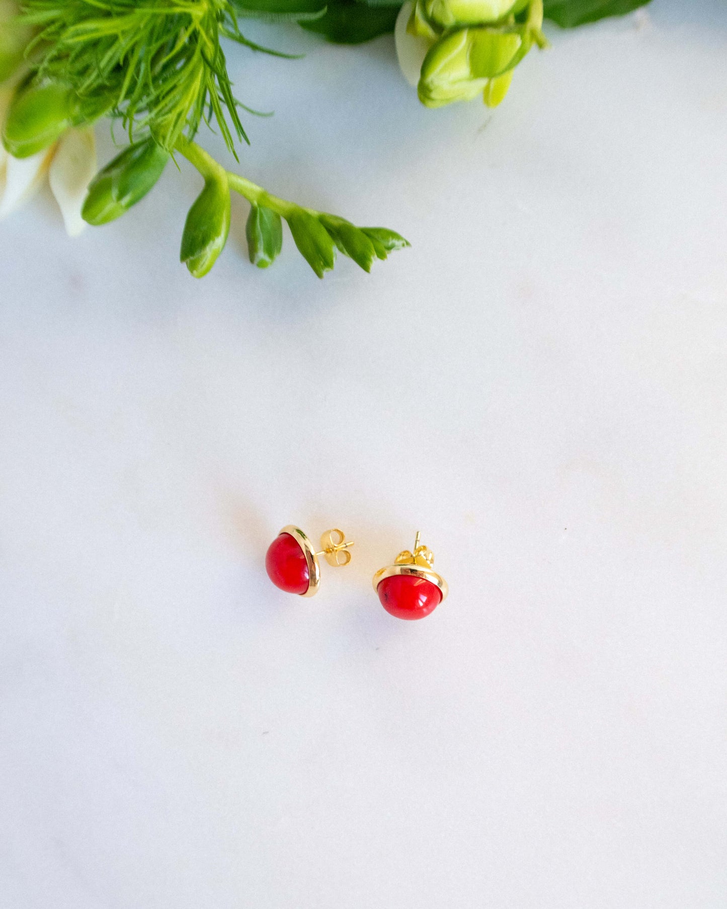 Cercei mici coral roșu INAYA