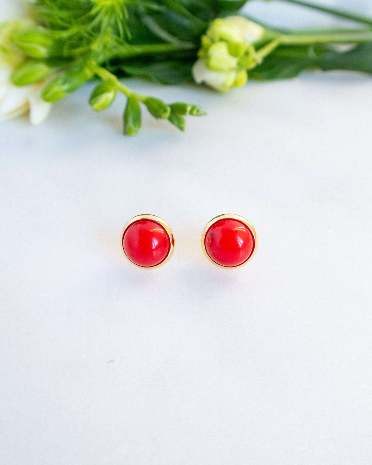 Cercei mici coral roșu INAYA