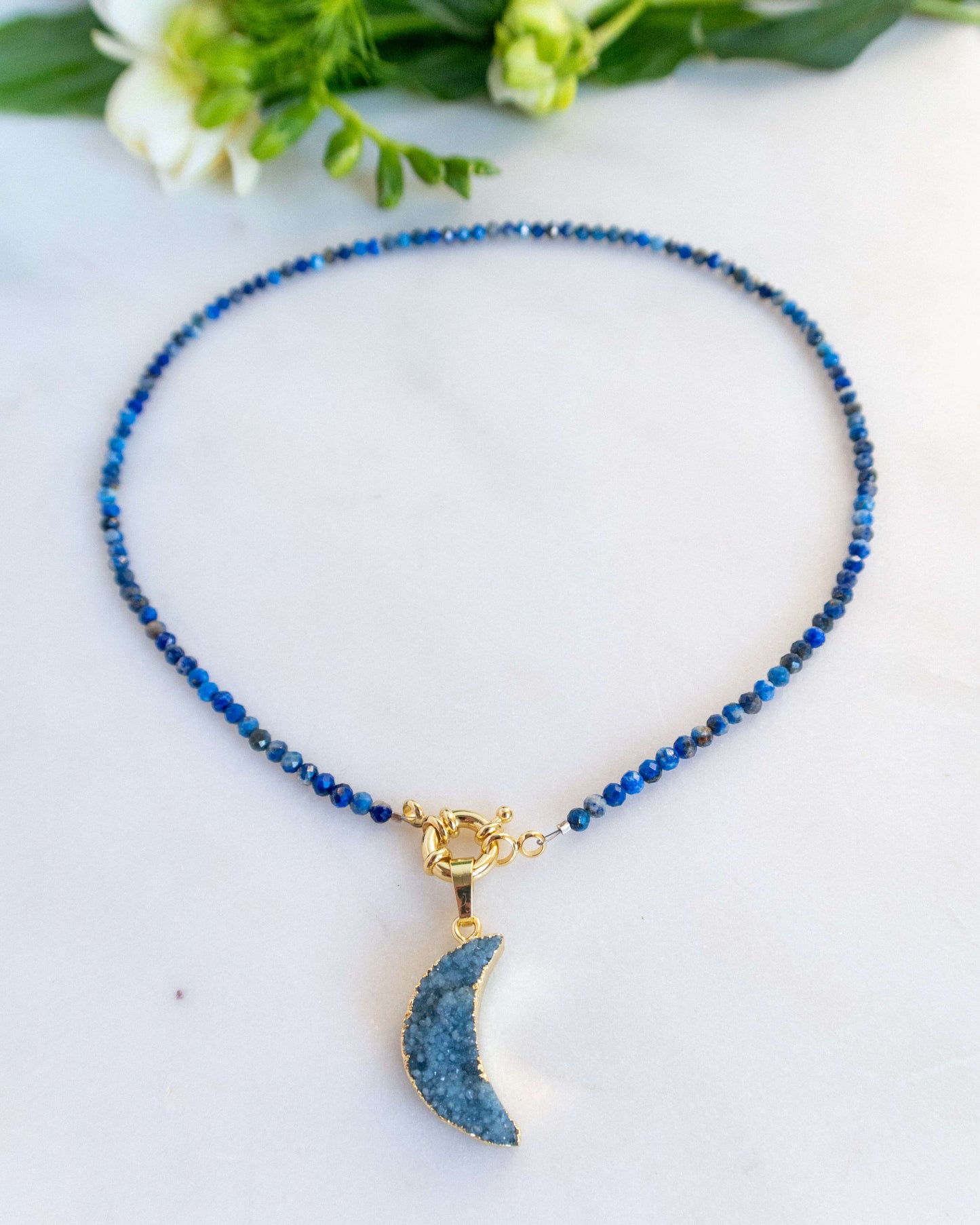 colier albastru din lapis lazuli love and stars jewels